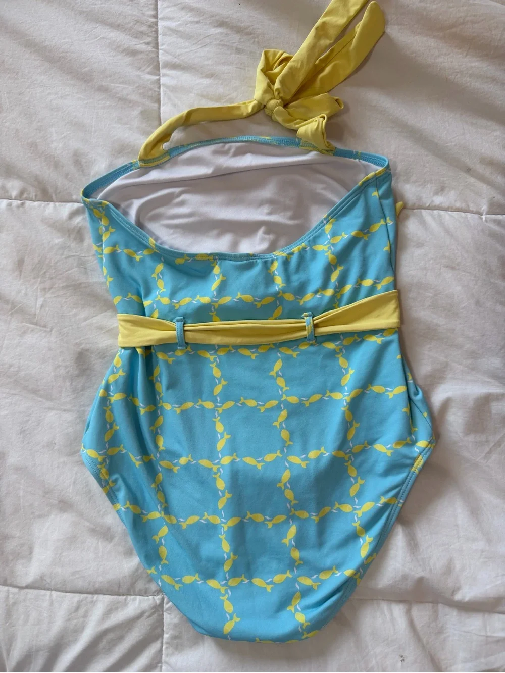 The Beaufort Bonnet Company Girls' One-Piece Swimsuit in Blue and Yellow